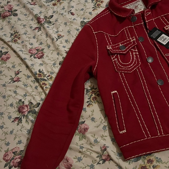 Red True Religion Jimmy Fleece Super T Jacket - Picture 3 of 8